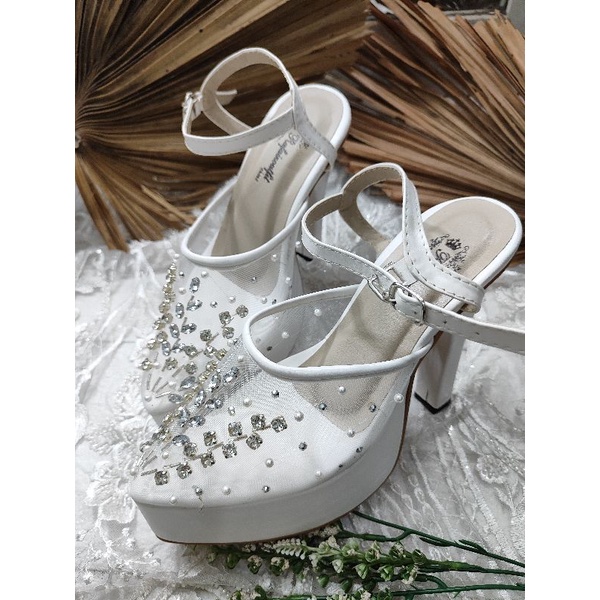 sepatu wanita atalia wedding putih 12cm