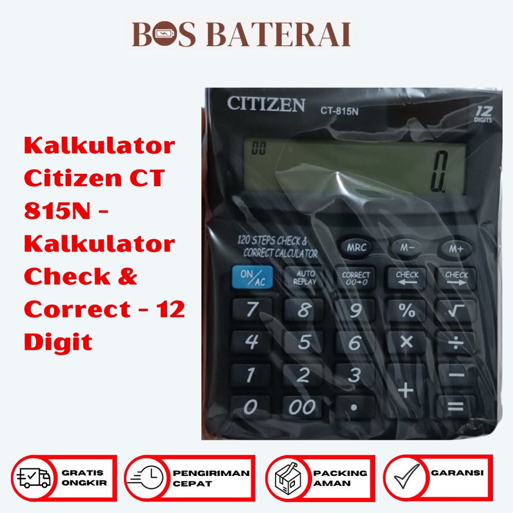 

Kalkulator Citizen CT 815N - Kalkulator Check & Correct - 12 Digit