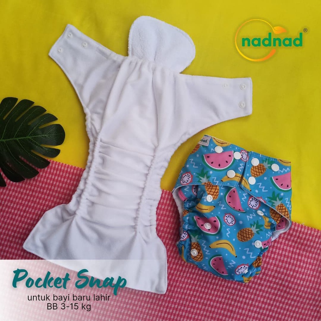 Clodi Popok Kain NADNAD POCKET SNAP BB 3-15 KG + Insert Diadora. New Born