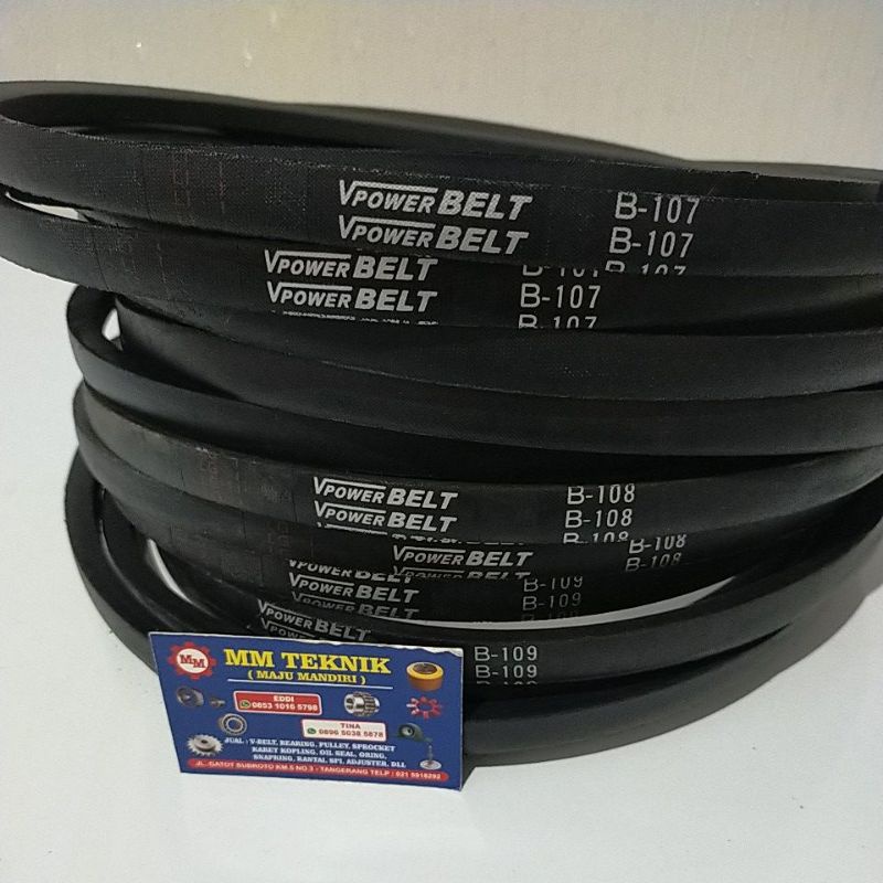 Vanbelt B107 B108 B109 Tali Ban Kipas Bando Mbi Mitsuboshi VPower Van Fan Belt B 107 108 109 V- V Pan Panbelt Fanbelt B-107 B-108 B-109