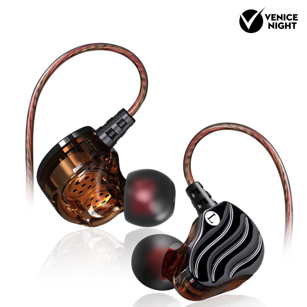 (VNEP) (Berkabel) QKZ KD4 In-Ear Bass HiFi Dual Unit Earphone Menjalankan Olahraga Headphone