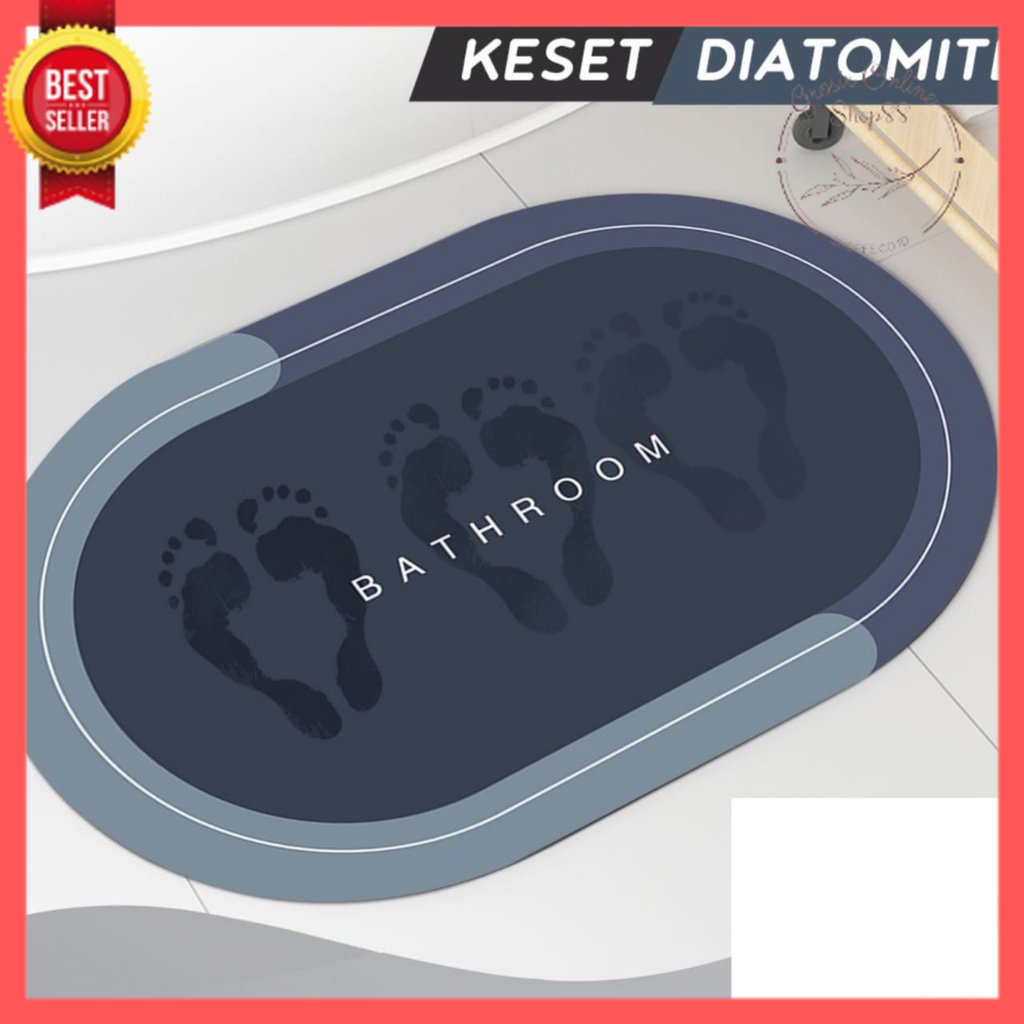 GOS - D108-   Keset DIATOMITE Bundar / Keset Batu Kamar Mandi - Keset Kaki Anti Bau Nyerap Air Anti Bakteri