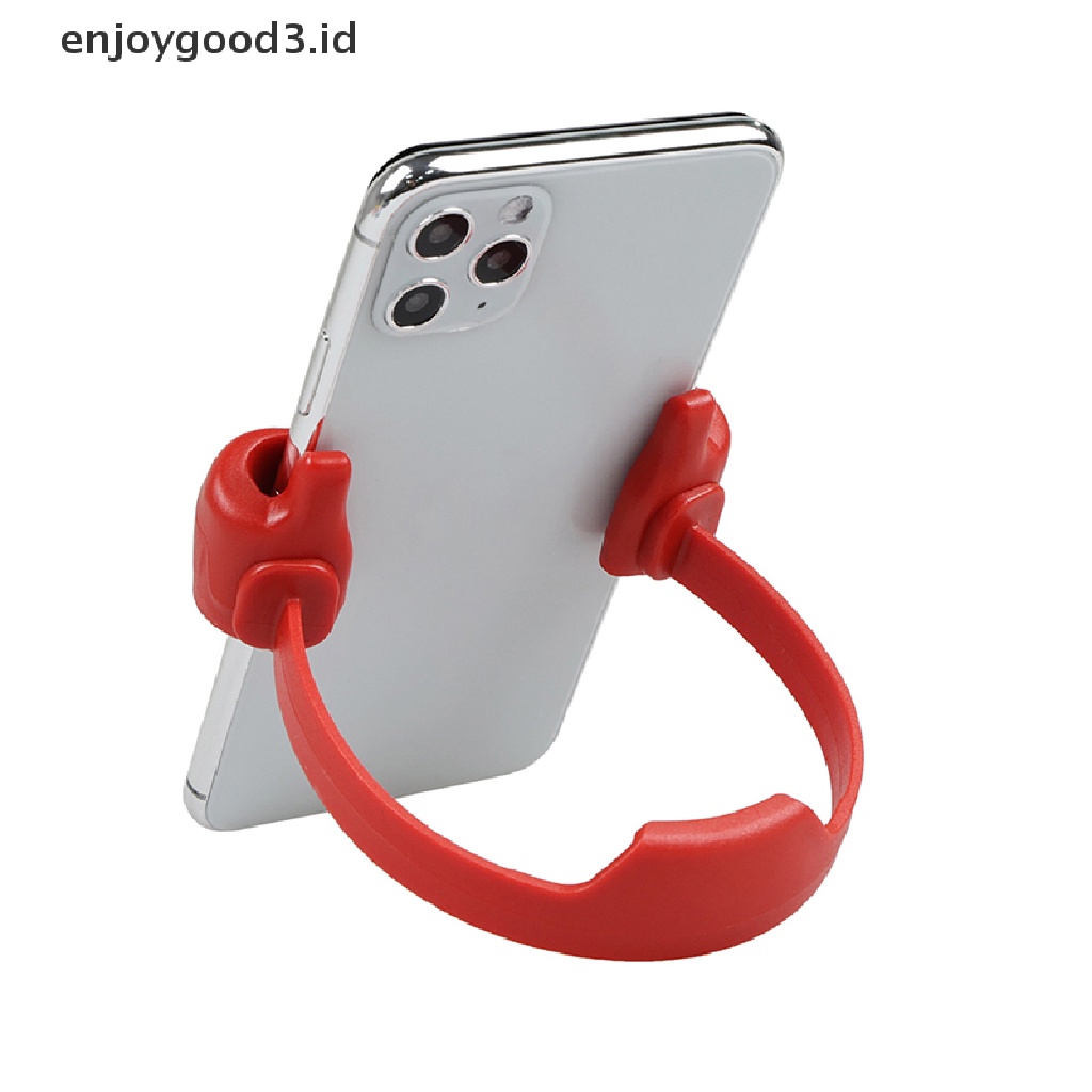 Stand Holder Ponsel Portabel Bahan Plastik Aneka Warna Dapat Disesuaikan Untuk iPhone Xiaomi Samsung