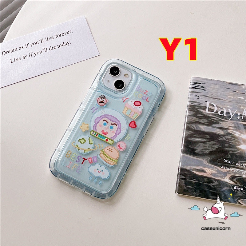 IPHONE Kompatibel Untuk Iphone11 14 13 12 Pro MAX XR 7plus 7 8 6 6S Plus X XS MAX Shockproof Airbag Kartun Stiker Lucu Toy Story Manyo Alien Buzz Lightyear Transparan Lembut TPU Case