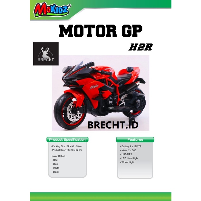 Mainan Anak Motor Aki Ninja H2R Mokidz