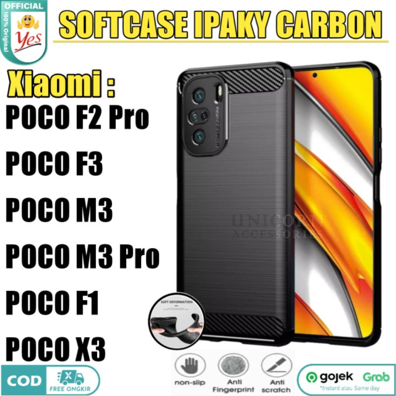 Xiaomi Poco F2 M3 Pro F3 F1 X3 Softcase ipaky Carbon Casing Silicon Case Premium