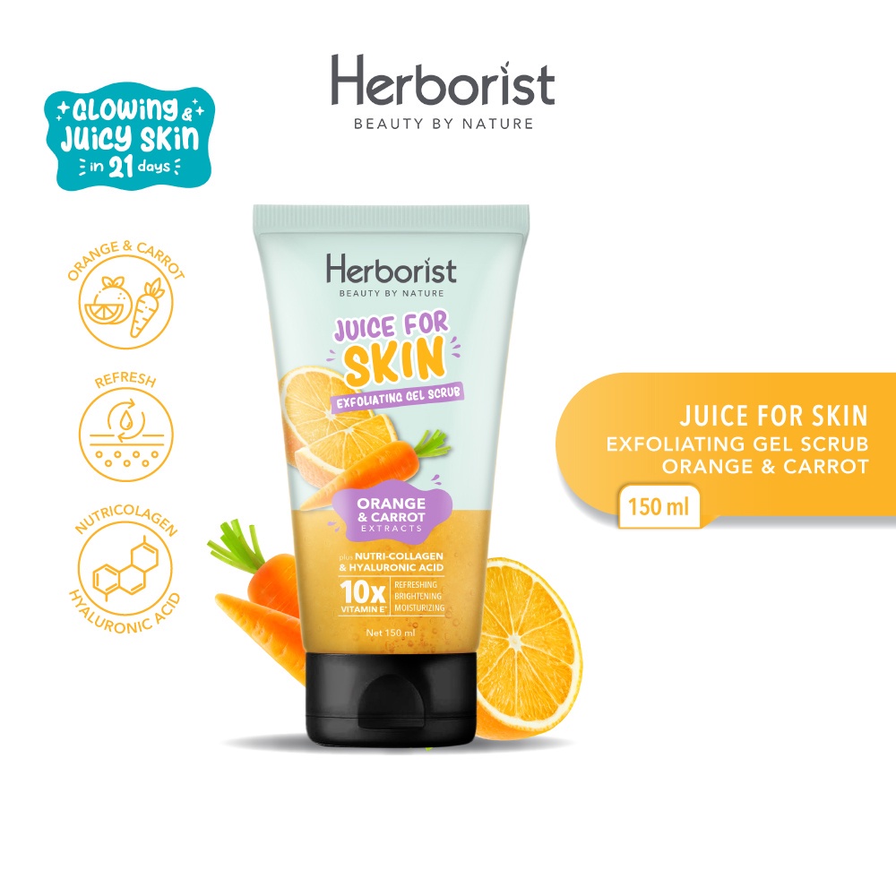 Herborist Juice For Skin Exfoliating Gel Scrub 150ml | Orang Carrot | Apple Broccoli