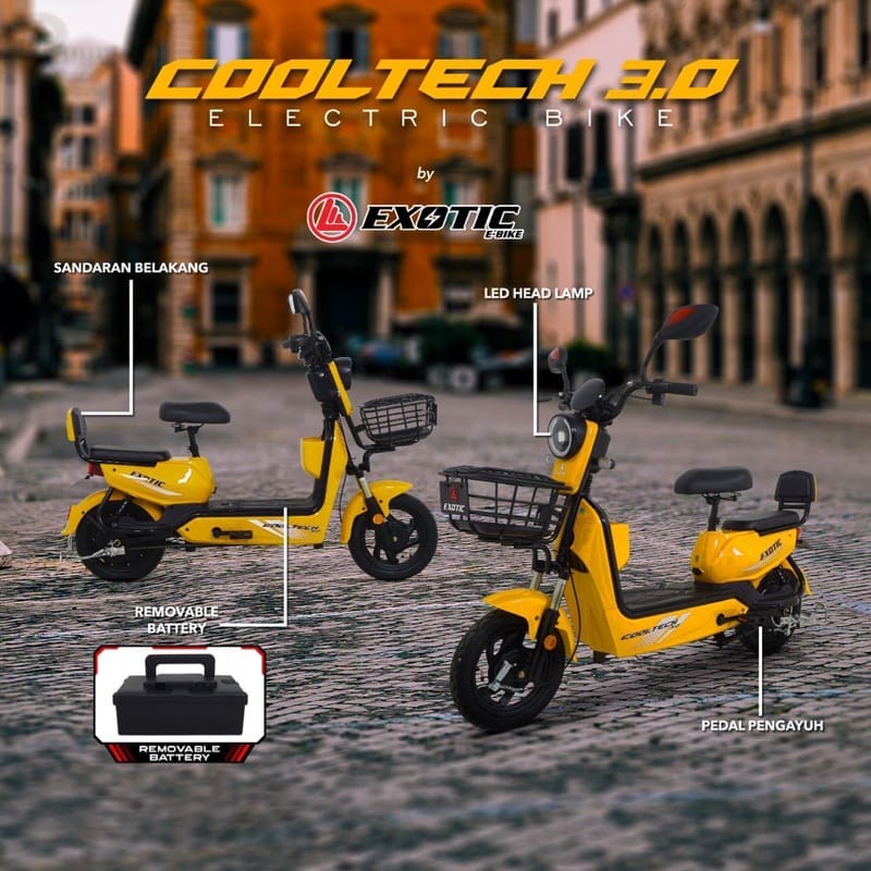 SEPEDA LISTRIK EXOTIC COOLTECH 3.0 GARANSI RESMI TERMURAH