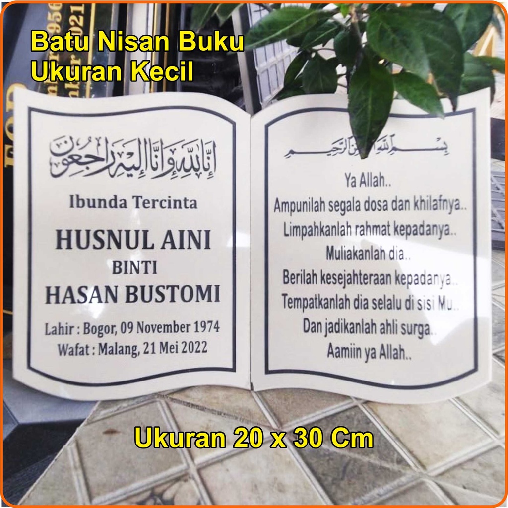 BATU NISAN BUKU UKURAN 20 X 30 CM