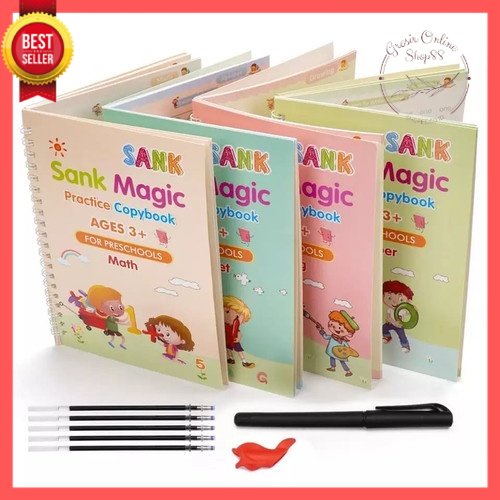 GOS -D214- Buku Edukasi Anak / Sank Magic 3D Buku Edukasi Anak Belajar Menulis Untuk TK Angka &amp; Huruf