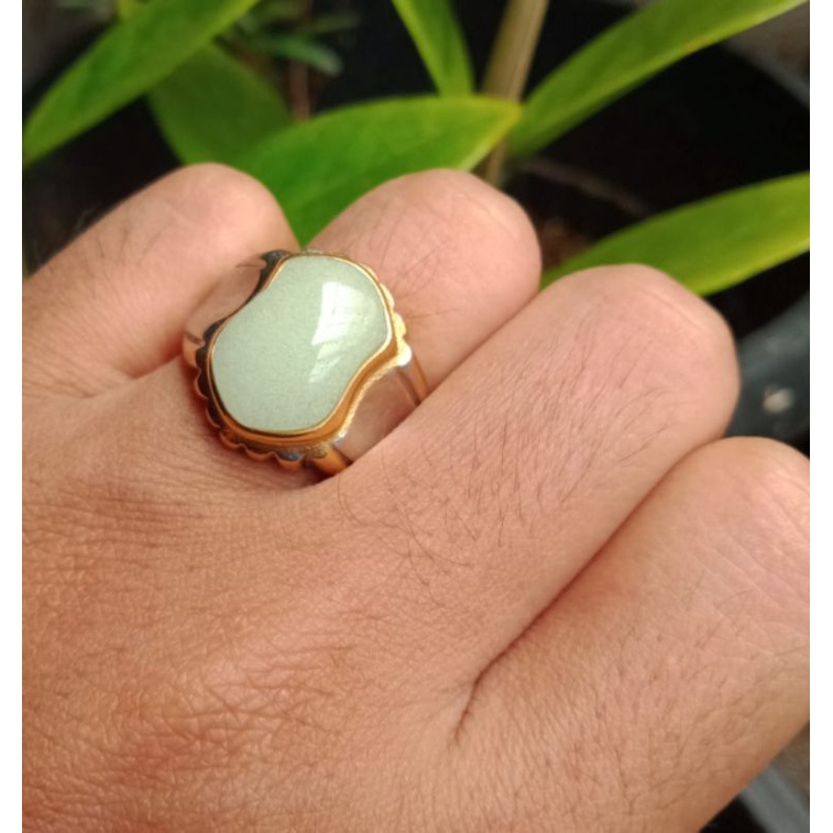 Cincin batu akik pospor terompah natural
