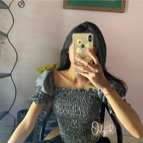 S-XXXXL RIRI Baju sabrina Baju Atasan Sabrina Wanita Jumbo Crop Top Korean Style Blouse Lengan Panja