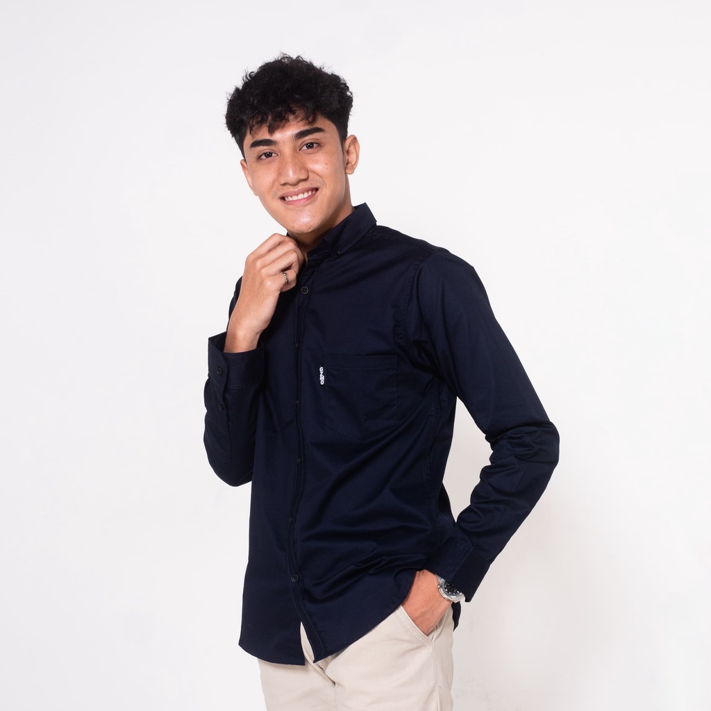 Gizmo - Kemeja Pria Basic Cotton Premium Navy