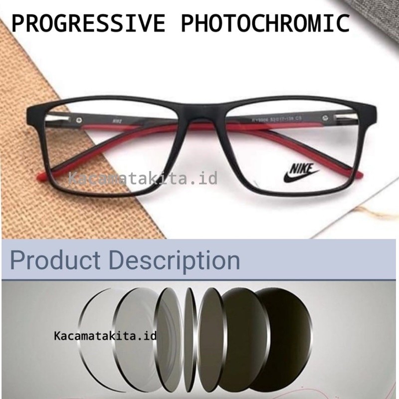 Kacamata Progresif Photocromic | Kaca mata Baca Plus Jauh Dekat