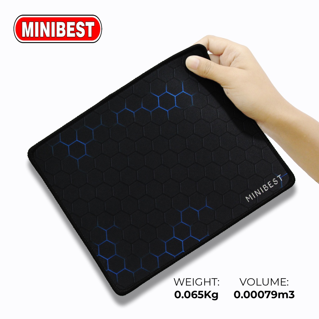 MINIBEST Mousepad Anti Slip Gaming Desain 3D Hitam Rubber Original