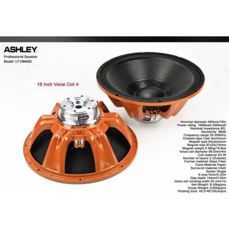 SPEAKER COMPONENT ASHLEY 186 NEO 18 INCH ORIGINAL
