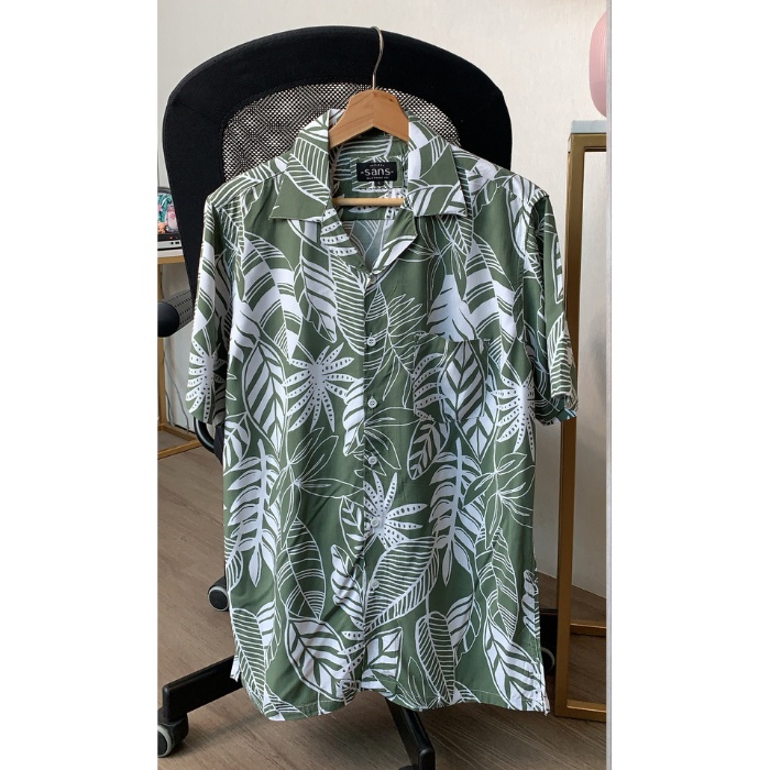 Kemeja Hawai Pria Baju Pantai Hawaiian Shirt Printing Full Print Motif Hawaii Abstrak