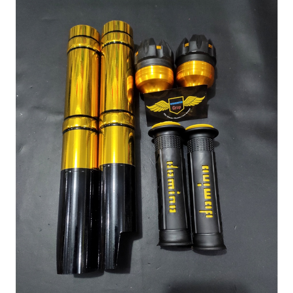 PAKET JALU AS +GRIP+ COVER SHOCK DEPAN YAMAHA MIO J M3 FINO XEON SOUL BEAT VARIO SCOOPY SEMUA TAHUN - GOLD