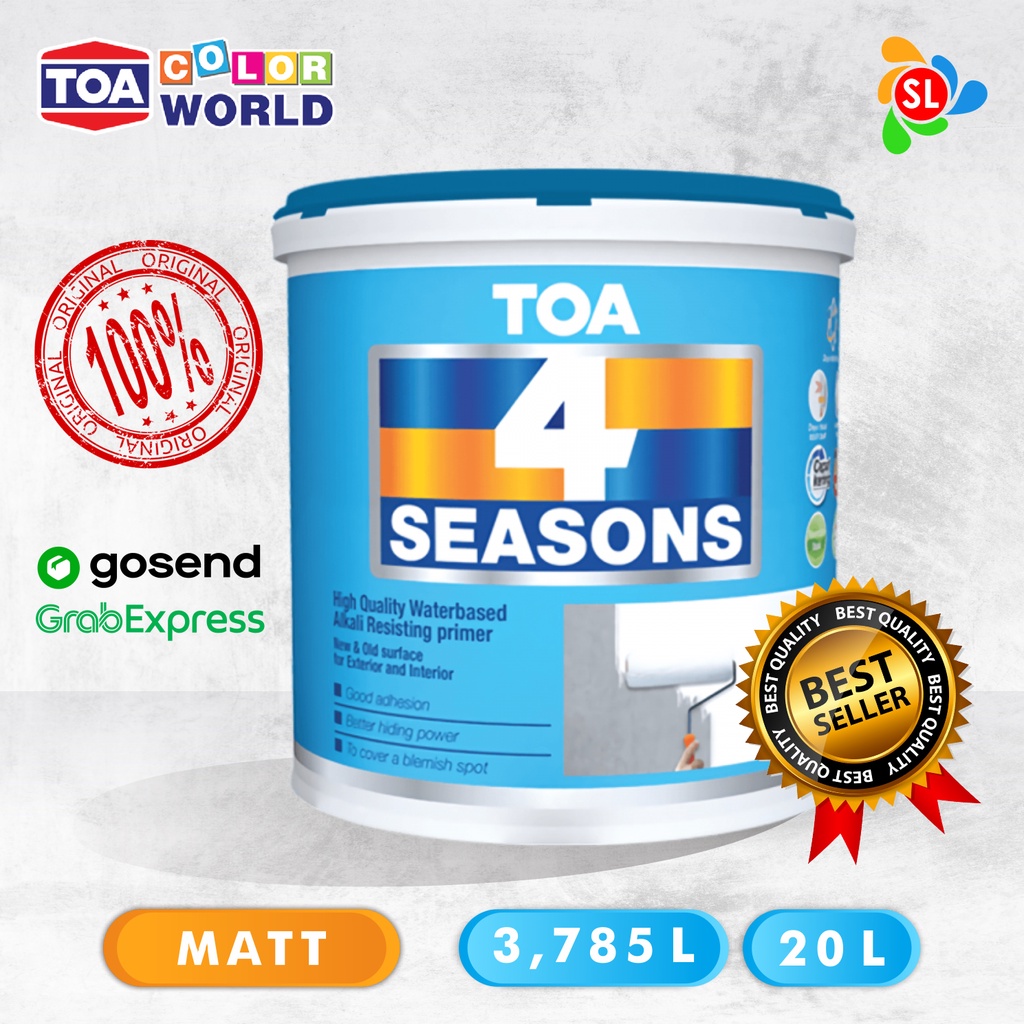 Cat Dinding / Tembok Dasar Toa 4 Seasons Primer 20 Liter Matt