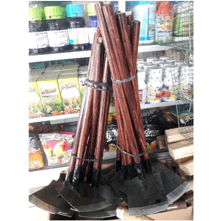 Kored Rumput Gatul Baja Asli Pancong Jawa Miring Cangkul Taman mini Gagang Kayu