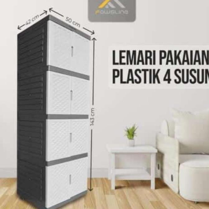 

Lemari Plastik 4 susun Tabitha/ Lemari Pakain Plastik stock ready