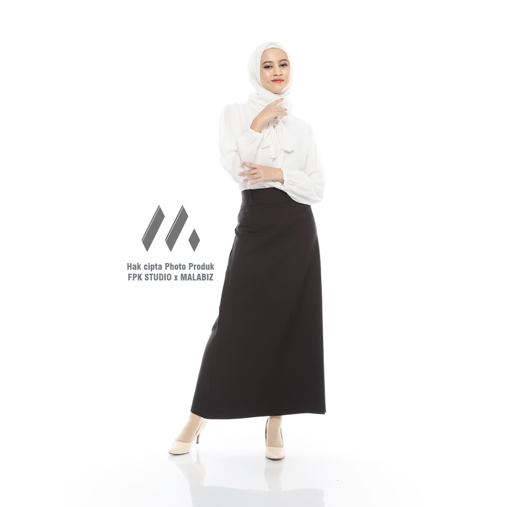 VIOLA BLACK - Rok Basic Rok Span A Rok Basic Standar ROk Hitam Formal Guru Kerja Ustadzah Model Klok A Span