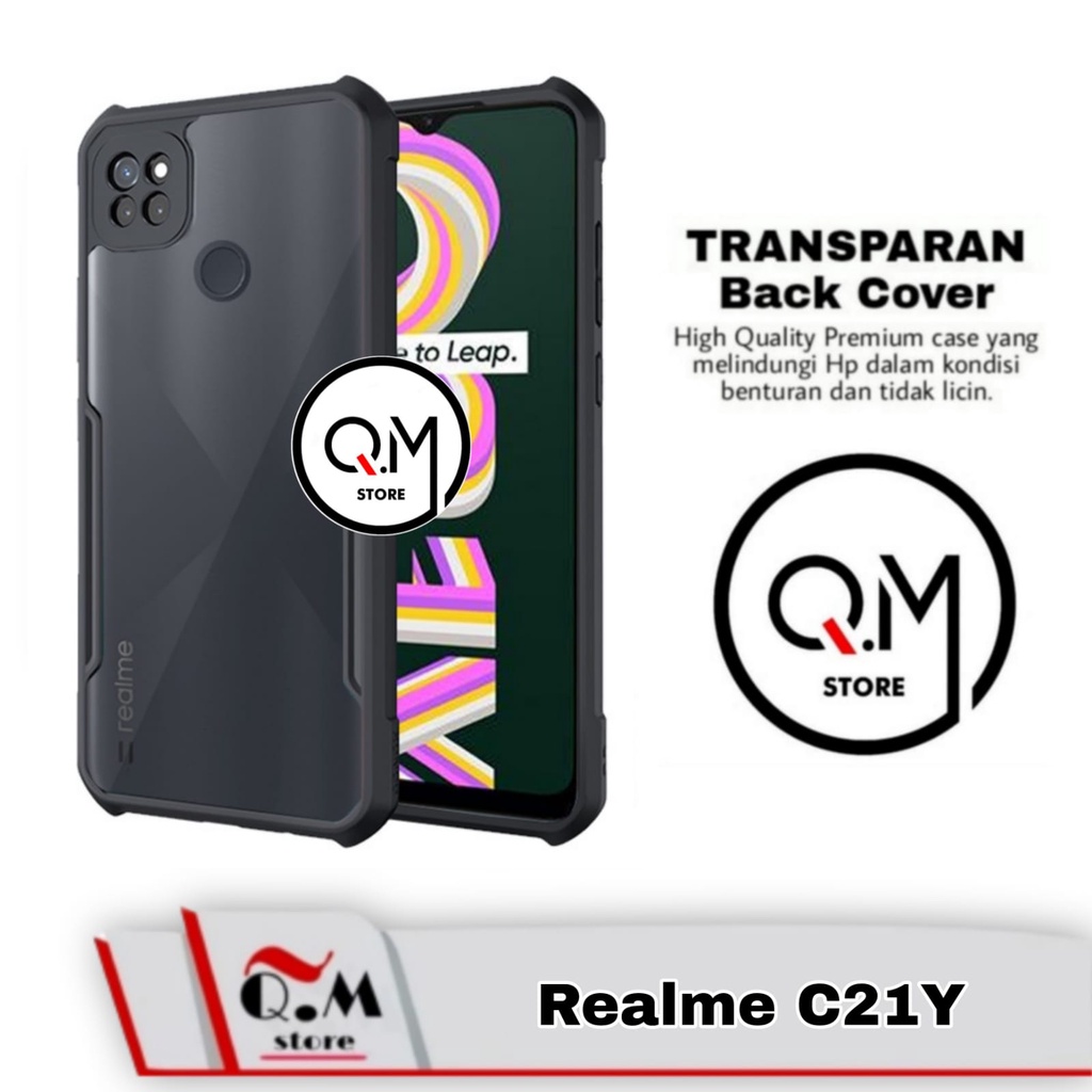 Case Realme C21Y Shockproof Transparent Armor Casing Pelindung Back Cover