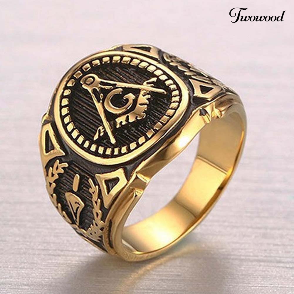 Cincin Bahan Alloy Gaya Vintage Punk Untuk Pria