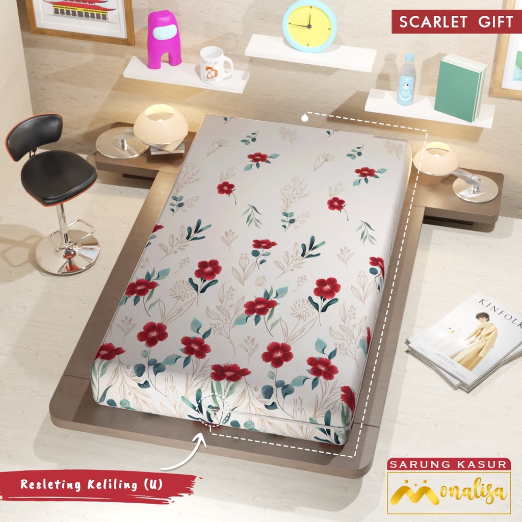 Monalisa Premium Sarung kasur Uk 90/100/120 T 15/20 - Scarlet Gift