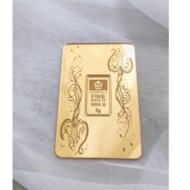 Replika Logam Mulia + bingkai ukir mirror gold