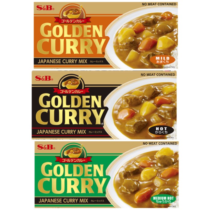 

golden curry japanese mix 92gr 220gr mild medium hot saus kari jepang