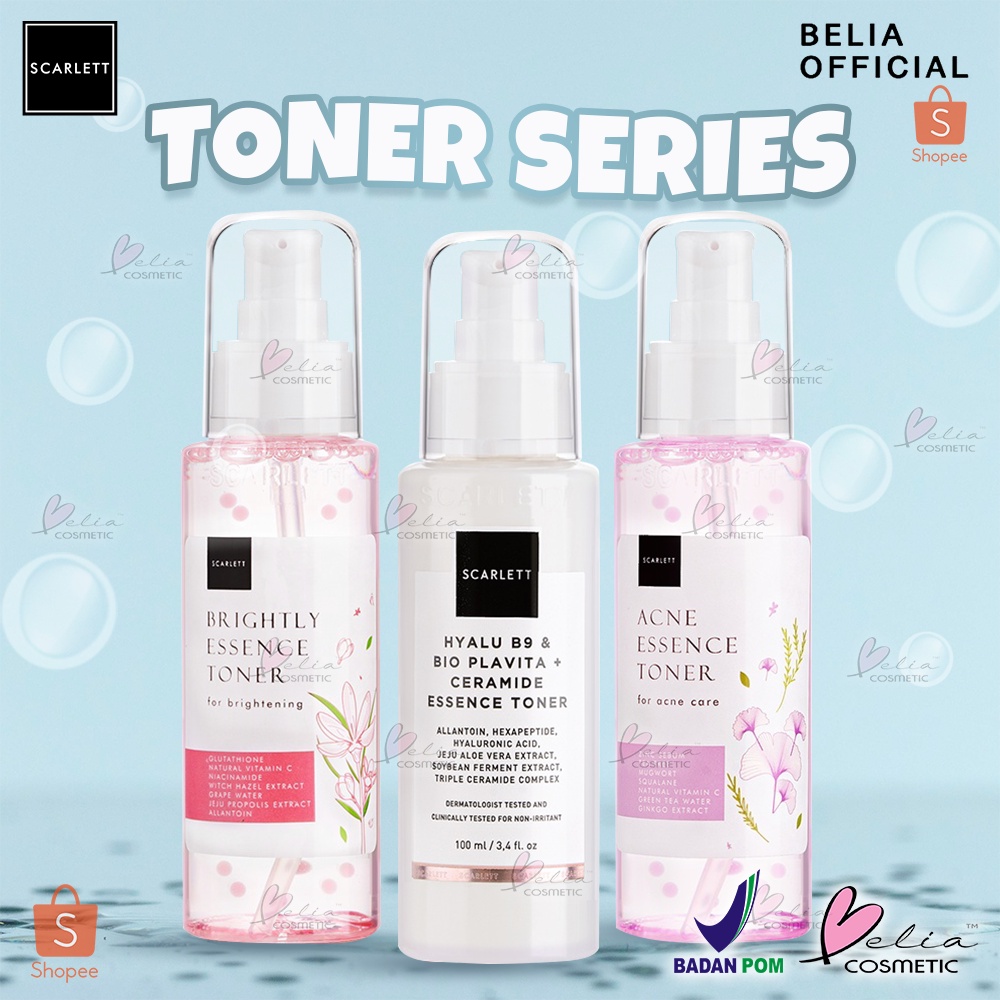 ❤ BELIA ❤ SCARLETT Whitening Toner Series | Toner Wajah | Essence | BPOM