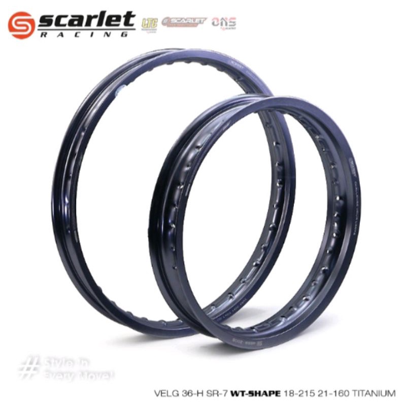 LINGKAR ALOY 18 215  21 160  36 HOLE 7 WT SCARLET RACING