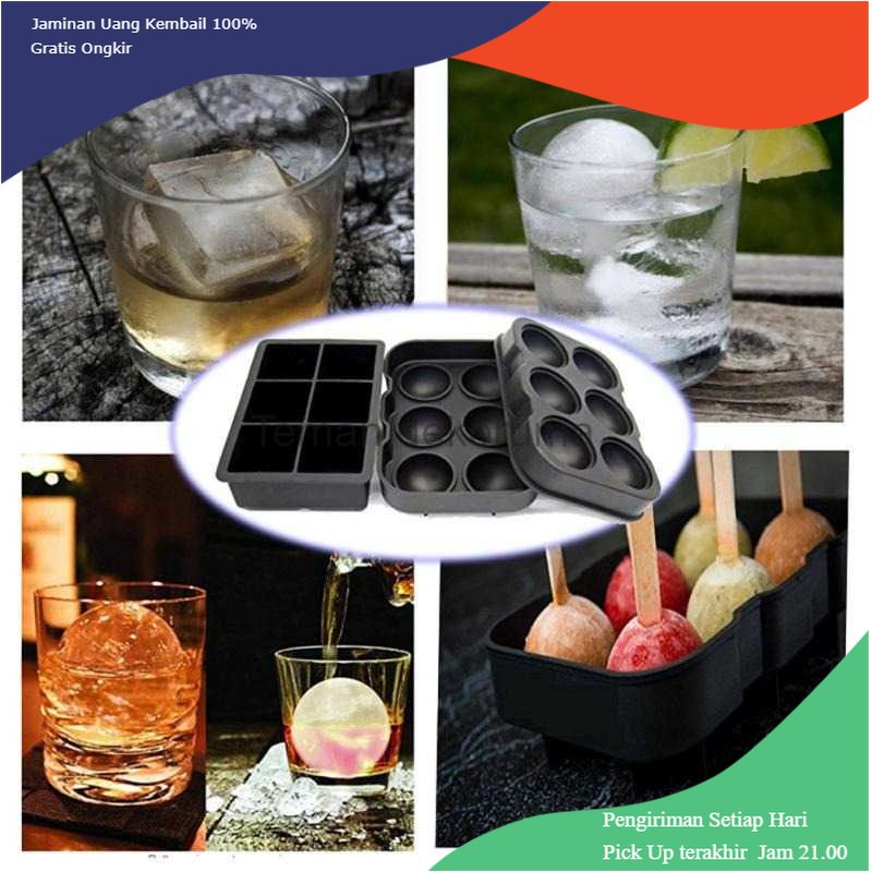 TD - PR Winzwon Cetakan Es Batu Ice Cube Tray Cube + Ball 2 PCS - CW76685