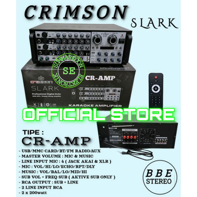 amplifier karaoke crimson cr amp slark usb bluetooth mp3