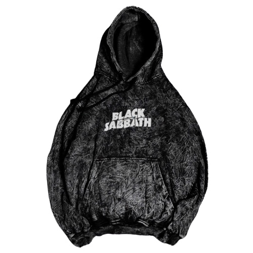 (REGULER) HOODIE WASH PRIA METAL MOTIF BLACK SABAT TERBARU/HOODIE KEKINIAN ANAK MUDA