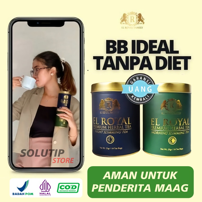 

TERMURAH 1 Paket El Royal Premium Herbal Tea Morning & Night Teh Herbal /TEH DIET/TEH PELANGSING/TEH