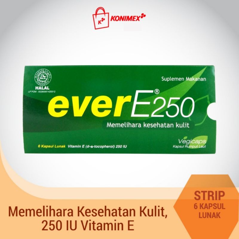 Konimex Ever E 250 Vitamin E Strip Isi 6 Softcapsule Rumput Laut Kulit