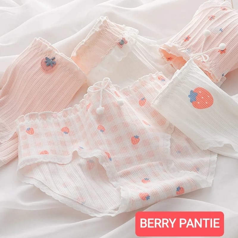 BERRY PANTIE CELANA DALAM REMAJA ABG WANITA ALA KOREA IMPORT NOT SOREX PAKAIAN DALAM KATUN ADEM NYAMAN IMPOR