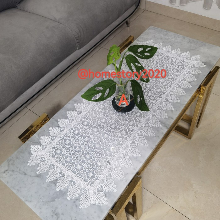Taplak Meja Tamu Renda Bordir Mewah