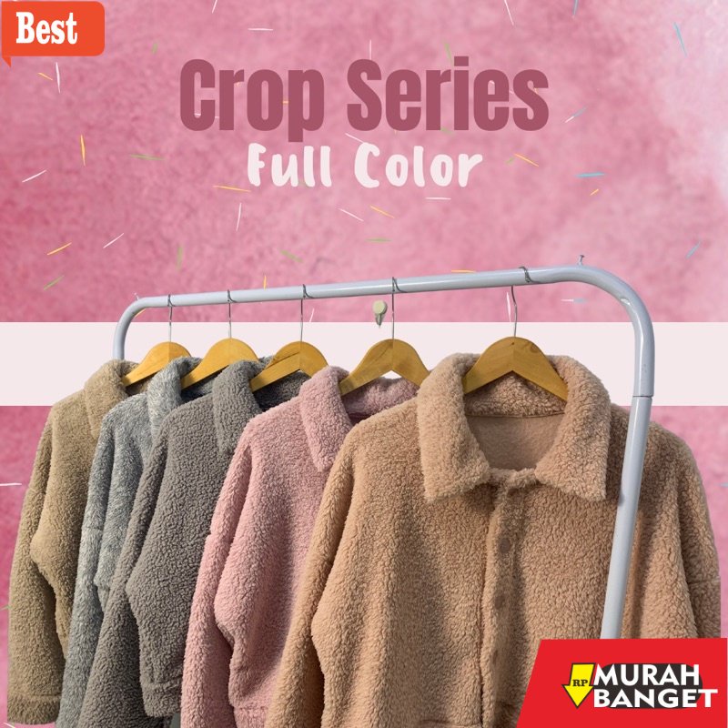 jaket wanita kekinian 2022 Jaket Crop Furry Korea Berbahan Faux Fur Bulu Tebal / Jaket Crop Wanita