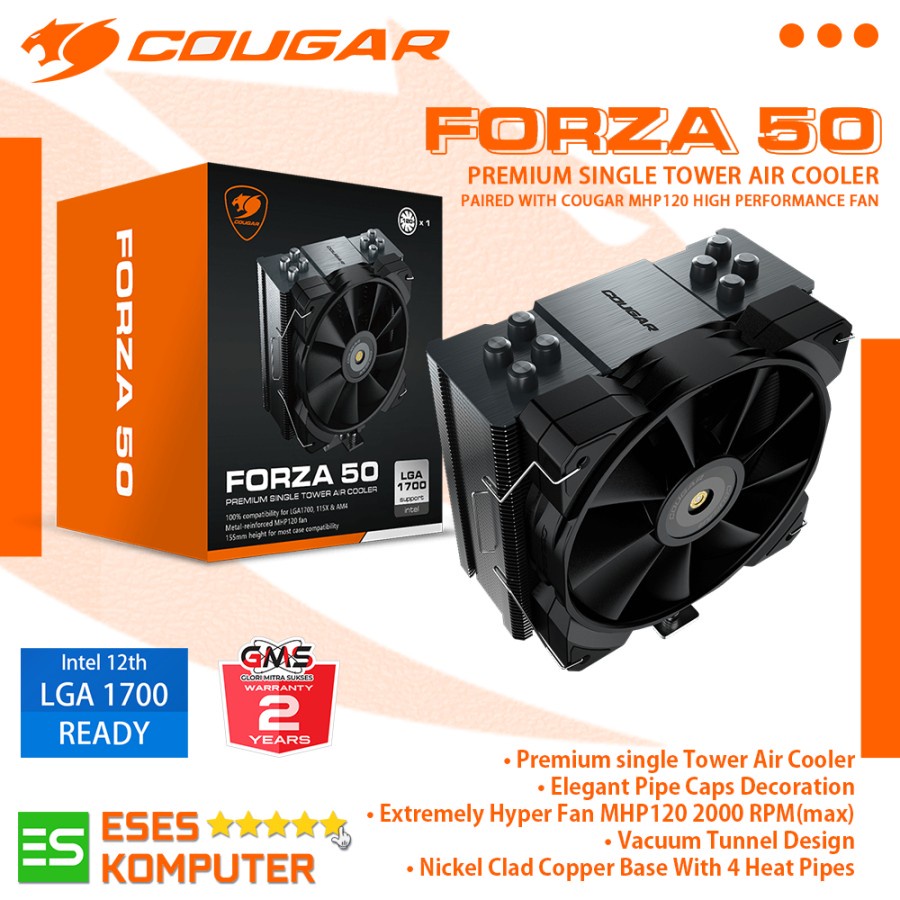 HSF COUGAR FORZA 50 PWM | 120mm Tower Air CPU Cooler