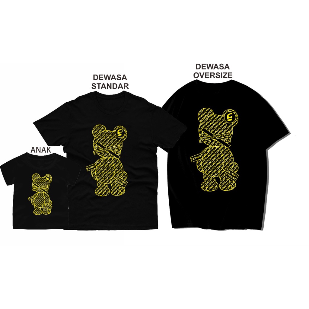 Kaos Keluarga Anak Ibu Ayah Tangan Bear Oversize EXYWAY BEAR