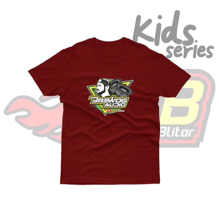 kaos anak distro BREWOG AUDIO 1-12 tahun bahan cotton combat 30s Unofficial