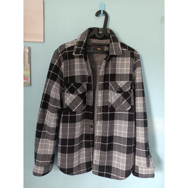 Freedom Foundry Kemeja flanel outer jaket sherpa bulu  tebal