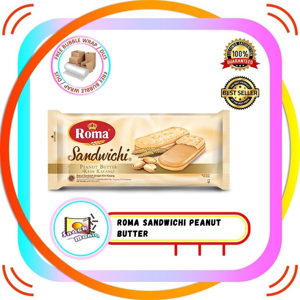 

Roma Sandwichi Biscuit Peanut Butter 206 gr Biskuit Krim Kacang