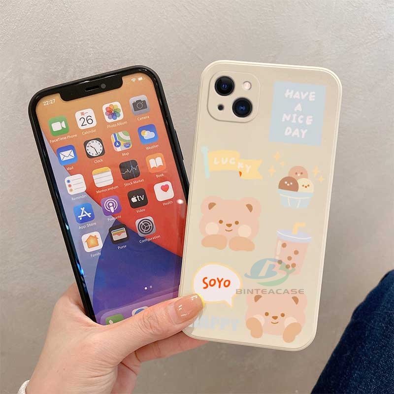 Casing Silikon Huawei P30 Lite Nova 5T 3i Nova 7i Y6P Y7A Y6 Pro Y7 Pro 2019 Y9S Motif Beruang Es Krim