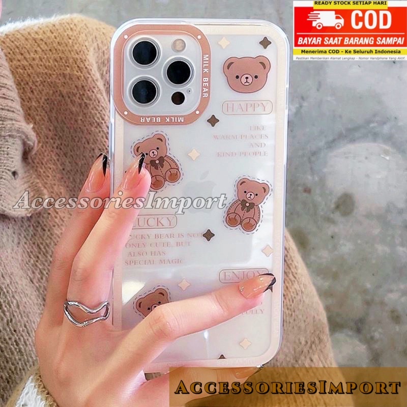 CASE IPHONE 7/ 7PLUS/ IPHONE 8/ 8PLUS/ IPHONE X/ XS/ XR/ IPHONE 11/ 11PRO/ 11PRO MAX/ IPHONE 12/ 12PRO/ 12PRO MAX/ SOFTCASE PROTECTOR CAMERA/ CASING MOTIF BEAR/ BERUANG/ DORAEMON/ MICKEY/ LOVE PINK