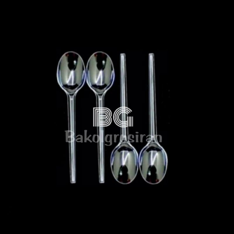 Sendok Makan Plastik Bening isi 50pcs