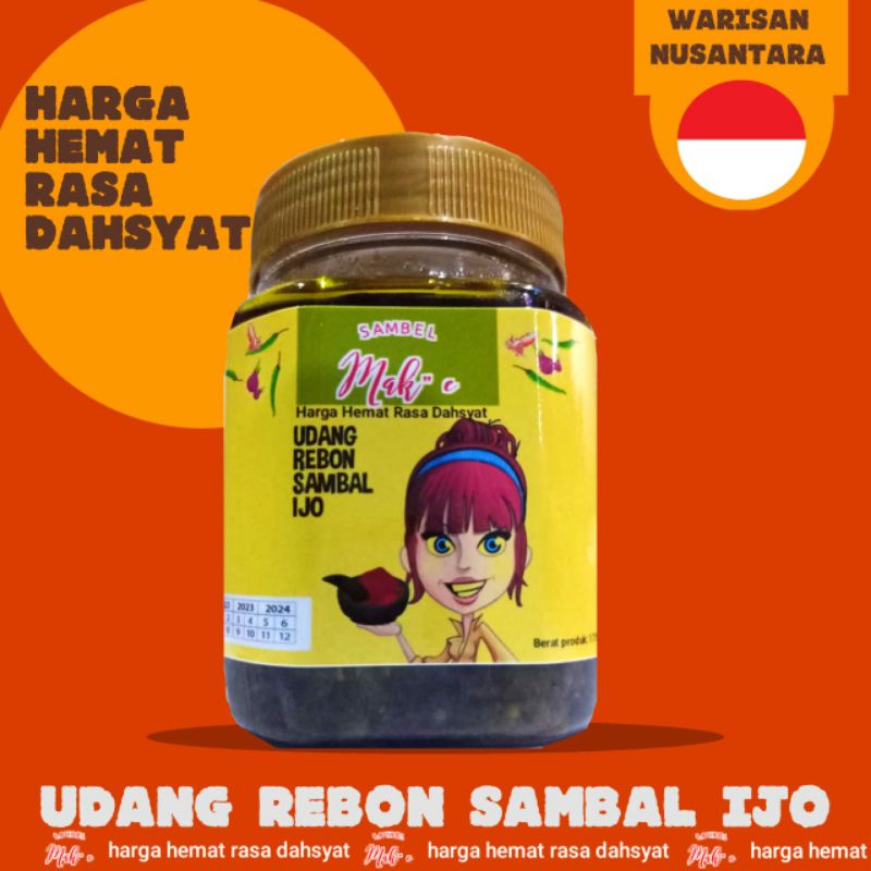 

udang rebon sambel ijo mak-e varian sambal kemasan 175gr